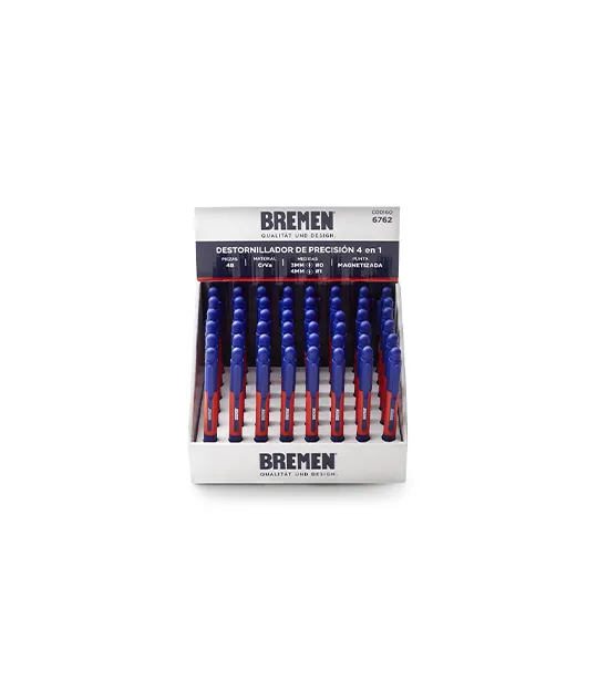 DESTORNILLADOR DE PRECISION (4en1) CAJA EXPENDEDORA (48 Pzs) (COD: 6762) BREMEN®