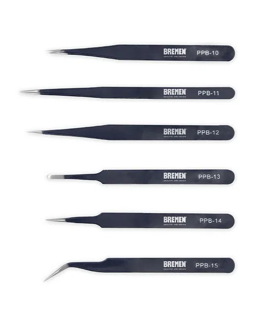 PINZAS DE PRECISION TIPO BRUSELAS EN JUEGO (6 PZS)  (COD: 7738) BREMEN®