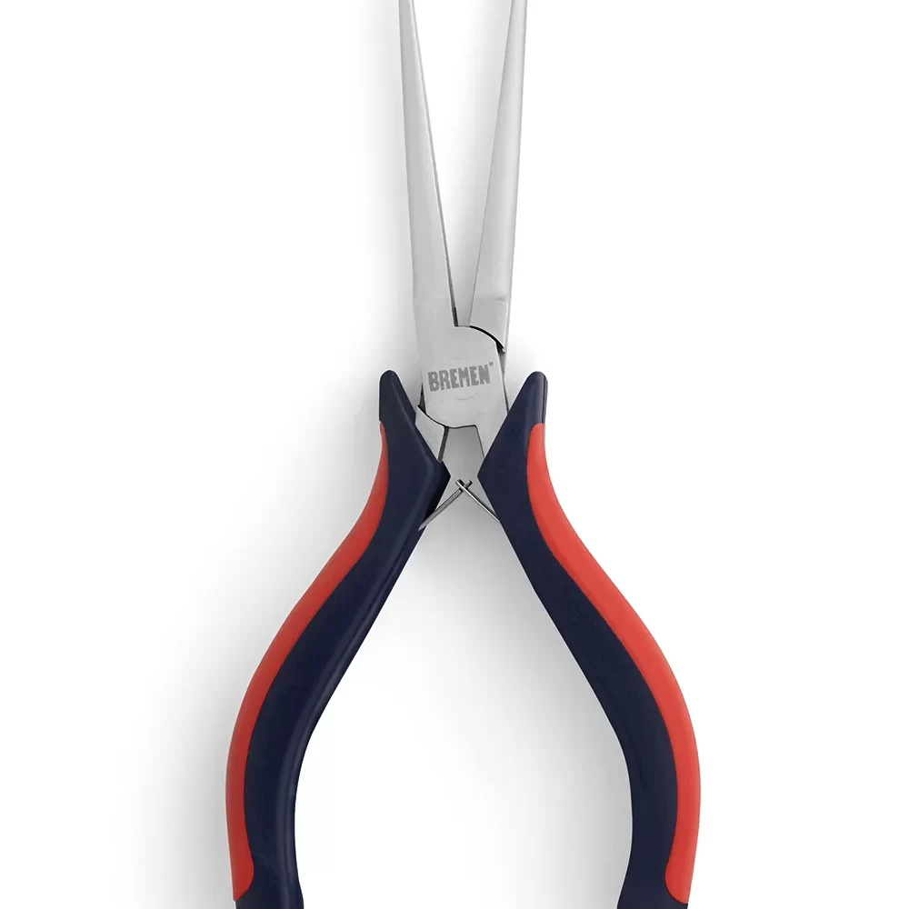 PINZA MEDIA CAÑA AGUJA   ELECTRONICA  5" (COD: 6571) BREMEN®