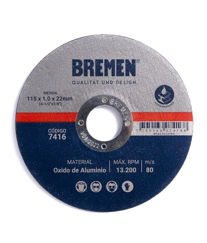 DISCO DE CORTE  9" (230x1.9x22mm) OX. ALUMINIO [10 unid]  " (COD: 7420) BREMEN®