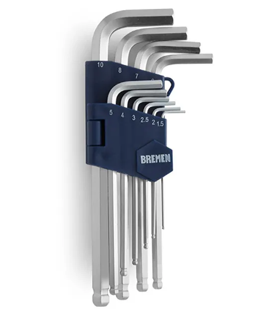 LLAVES ALLEN x 10 Pzs CARDANICA [SAE] S2  (COD: 7097) BREMEN®
