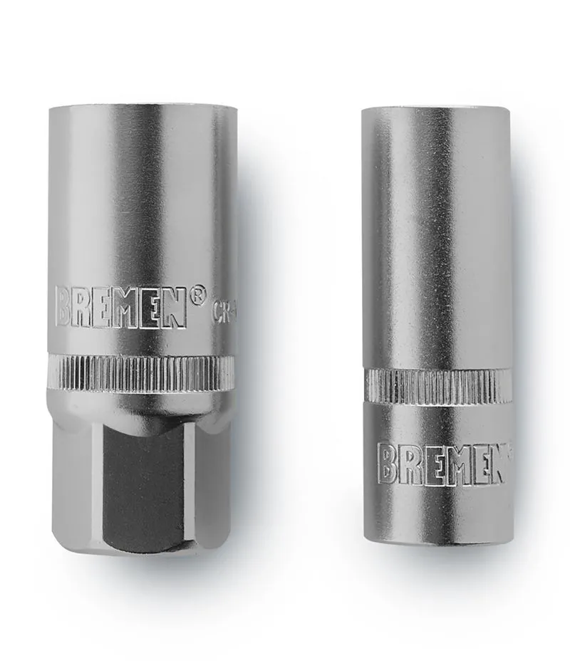 BOCALLAVE SACA BUJIAS x 2 Pzs (Enc.1/2" 16 & 21mm) [MAGNÉTICA] Cr-V  (COD: 7158) BREMEN®