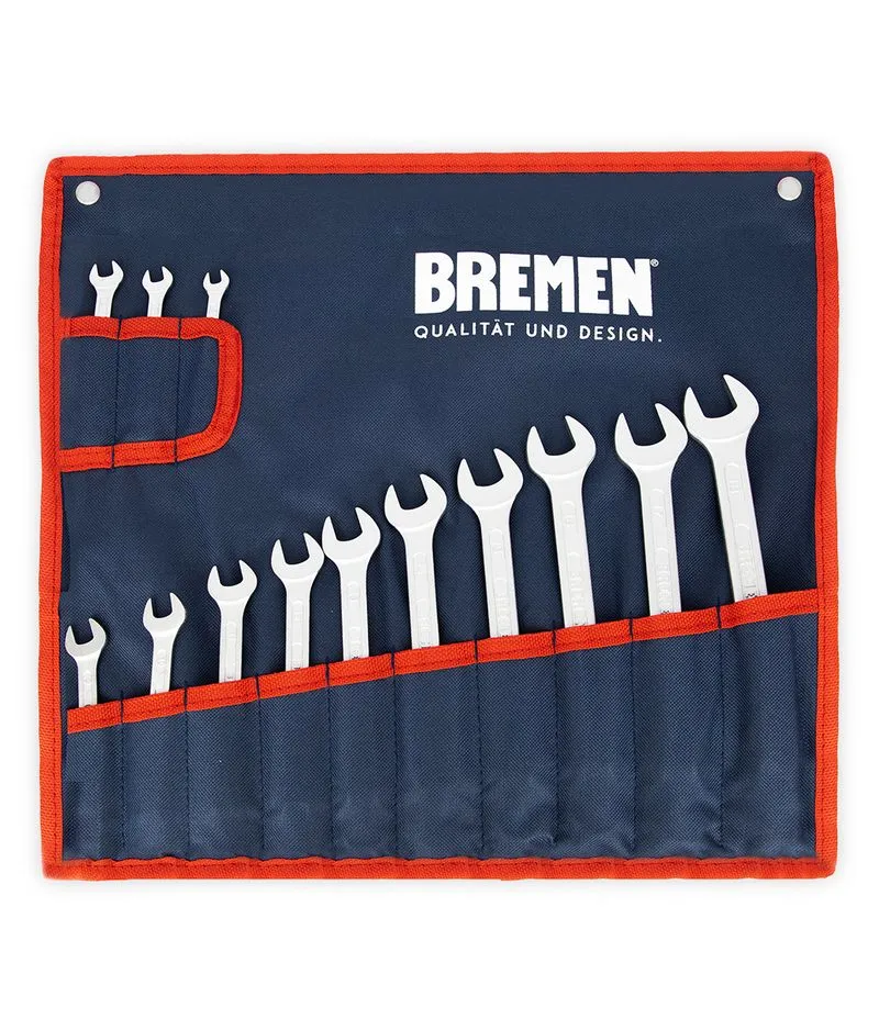 LLAVES COMBINADAS en Jgo c/Estuche (7-19mm) [13 Llaves]  (COD: 7176) BREMEN®