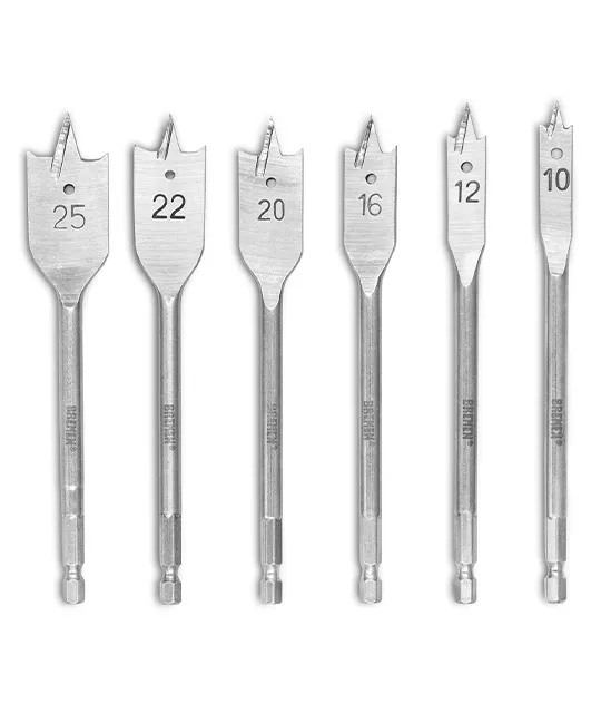 MECHA para MADERA  (Paleta / Tricúspide)      Juego x 6 Pzs   (ø10-25mm)    (COD: 7616) BREMEN®