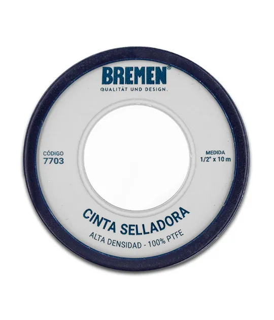 CINTA SELLADORA (PTFE) Alta densidad 3/4" (19 mm) x 40 m  [10 unid] (COD: 7706) BREMEN®