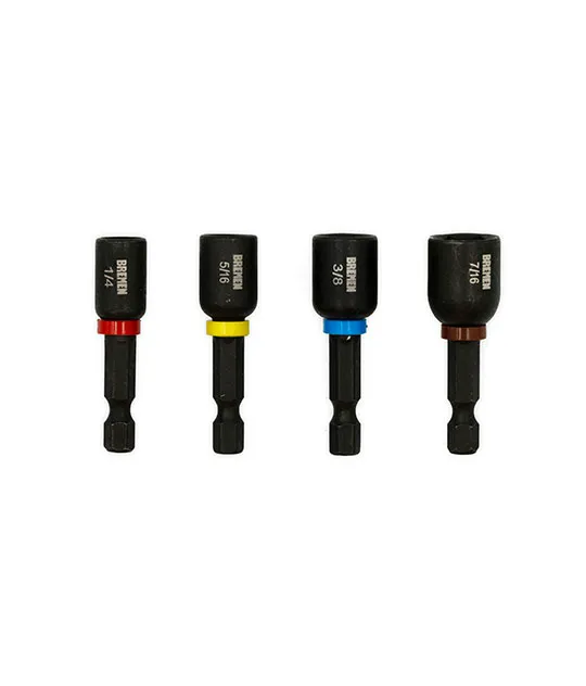 BOQUILLA MAGNETICA DE IMPACTO 1/4" 5/16" 3/8" 7/16" x 48mm [Blister 4 unid]  (COD: 7875) BREMEN®