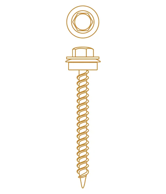 TORNILLO AUTOPERFORANTE C/ARANDELA  HEXAGONAL AGUJA (T 17)   14 x 1"  (COD: THA14025)