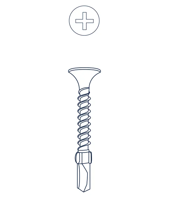 TORNILLO AUTOPERFORANTE CON ALAS  FRESADA MECHA [009]  14 x 3"  (COD: TFMA14076)